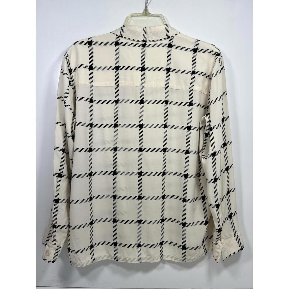 Anine Bing Aspen Button Up Blouse In Cream Check Sz XS See Pics - Picture 4 of 9